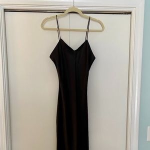 100% silk black slip